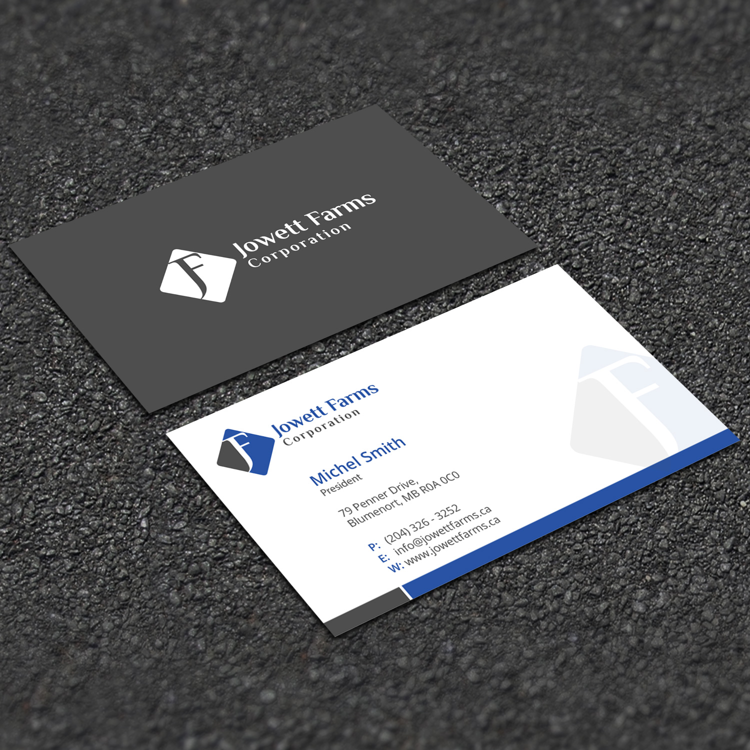 Business Card Design by Right_D for Jowett Farms Corporation  | Design #14467388