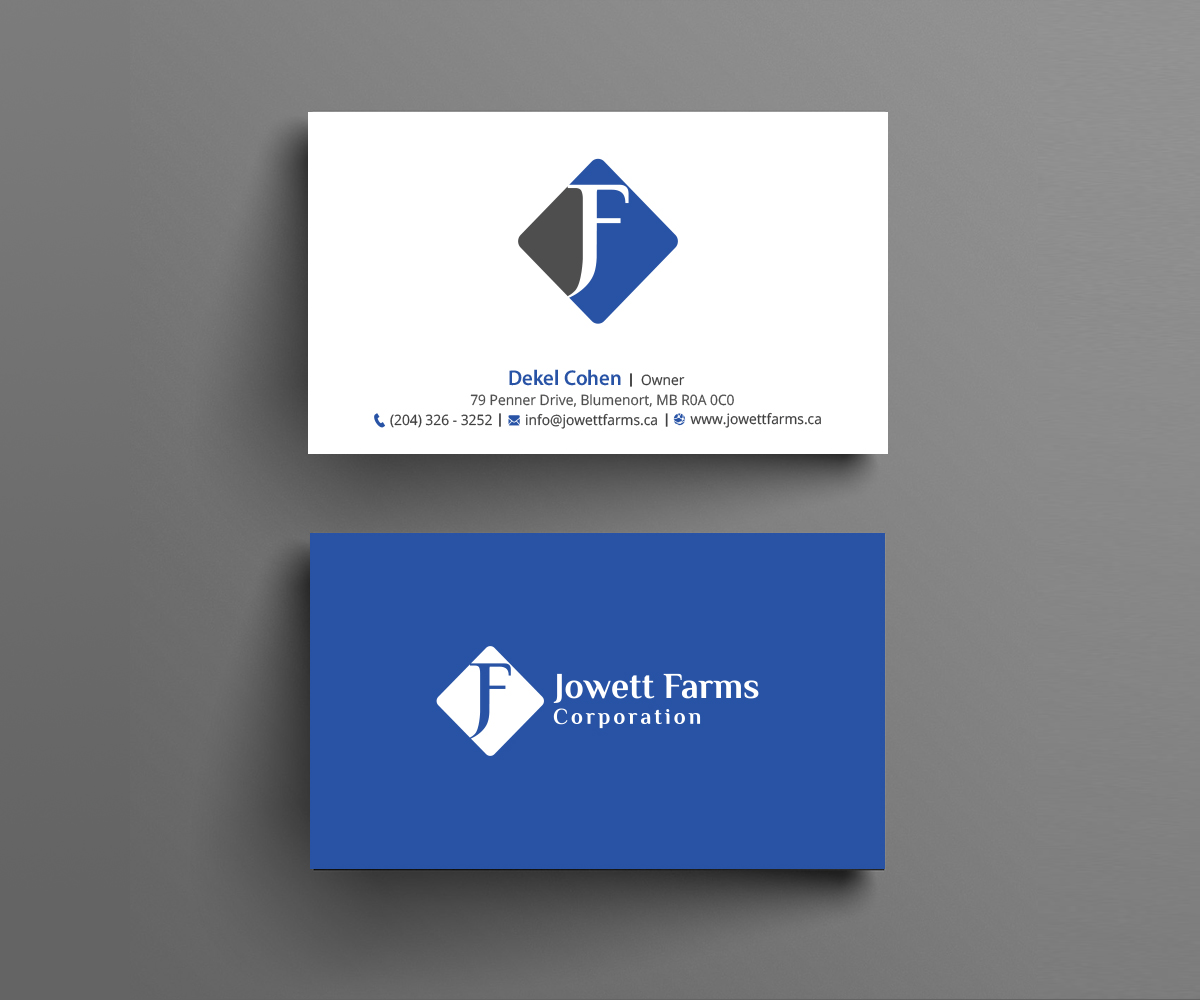 Business Card Design by Right_D for Jowett Farms Corporation  | Design #14467805