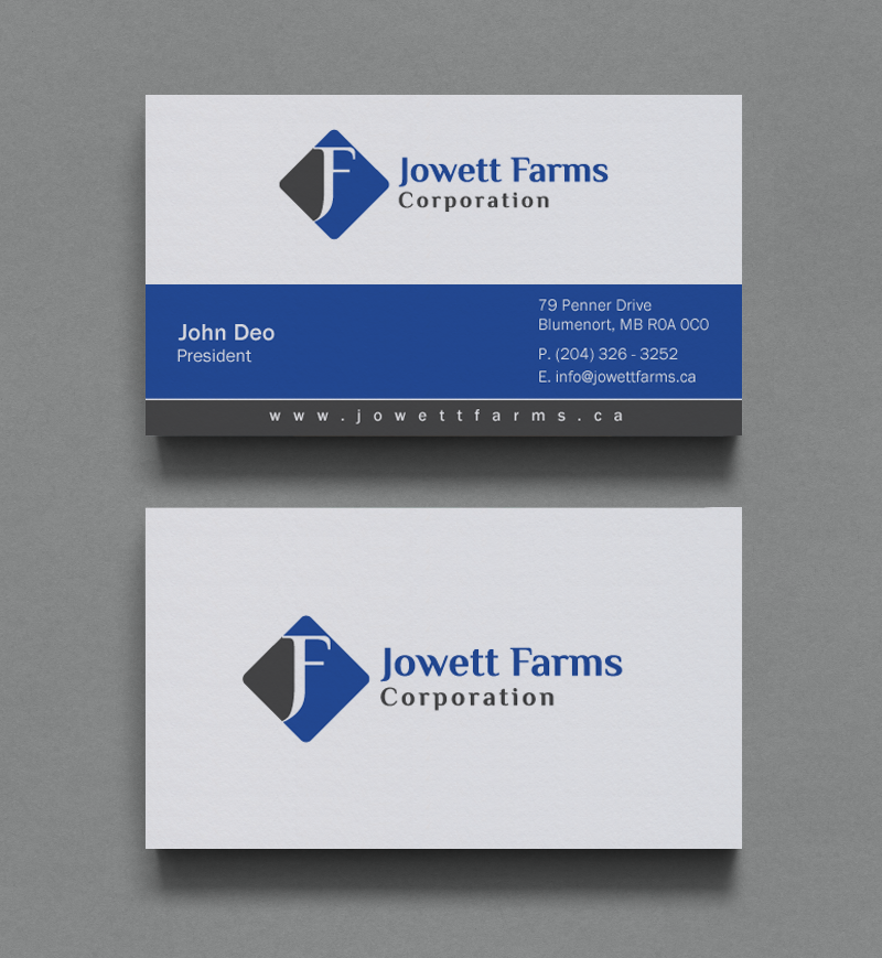 Business Card Design by Brand aid for Jowett Farms Corporation  | Design #14446701