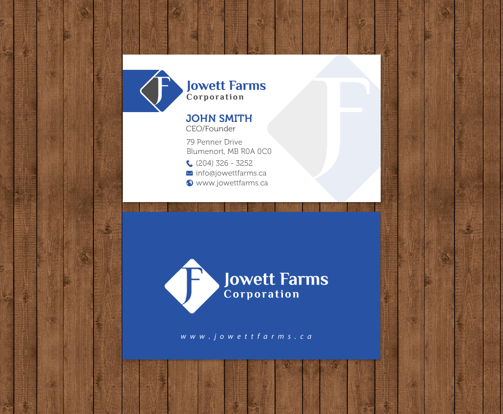 Diseño de Tarjeta de Presentación por chandrayaan.creative para Jowett Farms Corporation  | Diseño #14445269
