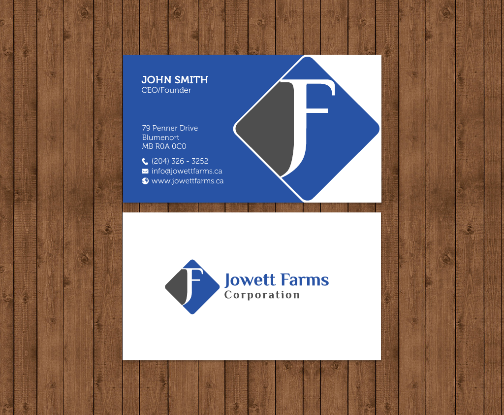 Diseño de Tarjeta de Presentación por chandrayaan.creative para Jowett Farms Corporation  | Diseño #14445280