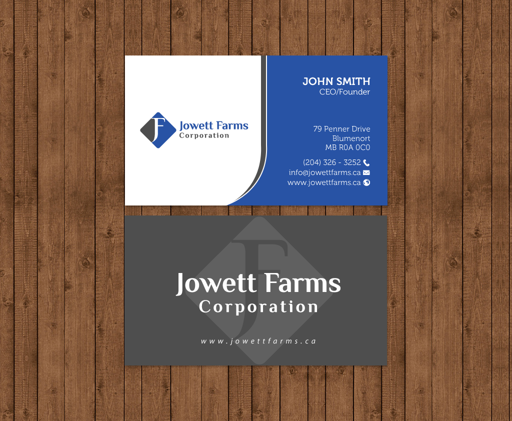 Diseño de Tarjeta de Presentación por chandrayaan.creative para Jowett Farms Corporation  | Diseño #14445291