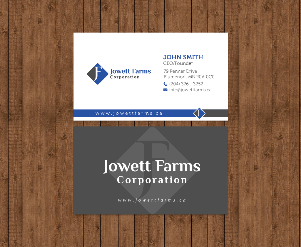 Diseño de Tarjeta de Presentación por chandrayaan.creative para Jowett Farms Corporation  | Diseño #14445292