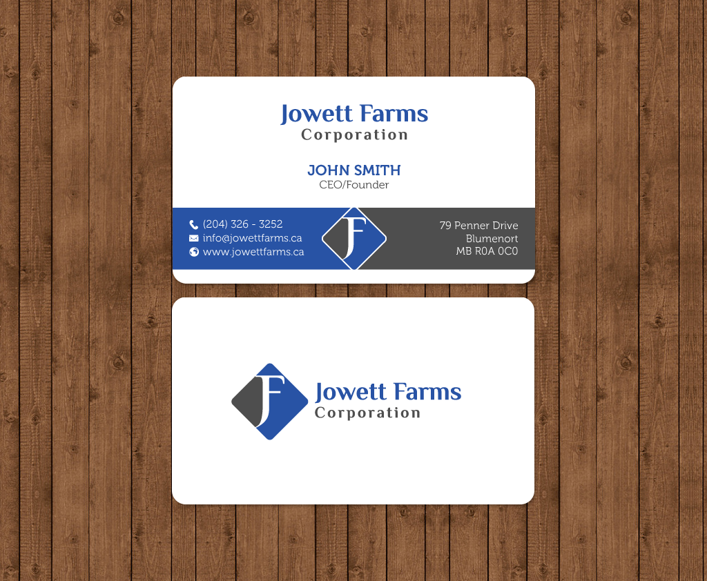 Diseño de Tarjeta de Presentación por chandrayaan.creative para Jowett Farms Corporation  | Diseño #14446539