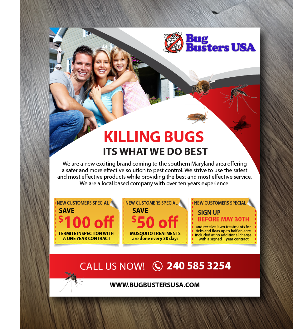 Diseño de Flyer por alex989 para Bug Busters | Diseño #14435574