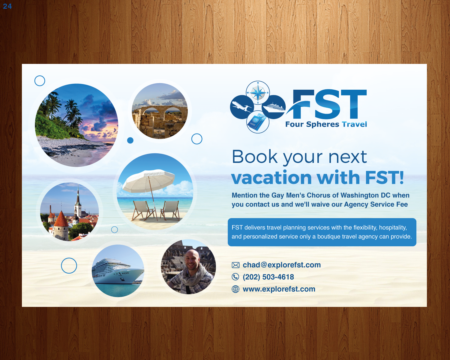Advertisement Design by uniquedesign10 for Four Spheres Travel | Design #14440575