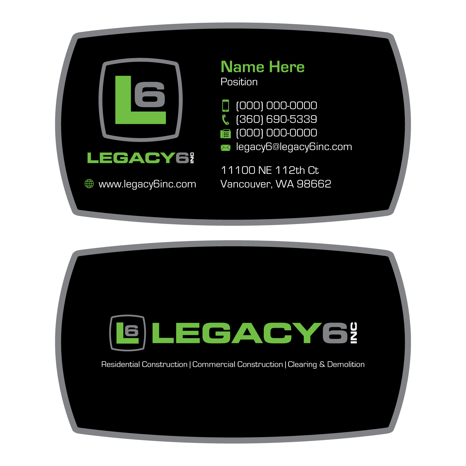 Business Card Design by adiazudin for Legacy 6 Inc | Design #14451932