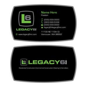 Business Card Design by adiazudin for Legacy 6 Inc | Design: #14451932