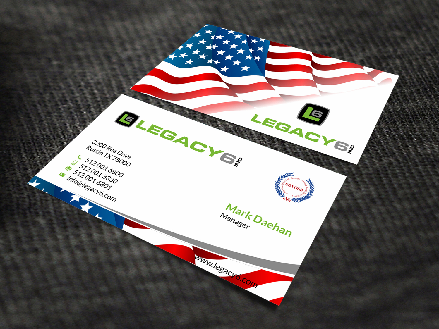 Business Card Design by SKYdesign for Legacy 6 Inc | Design #14481941
