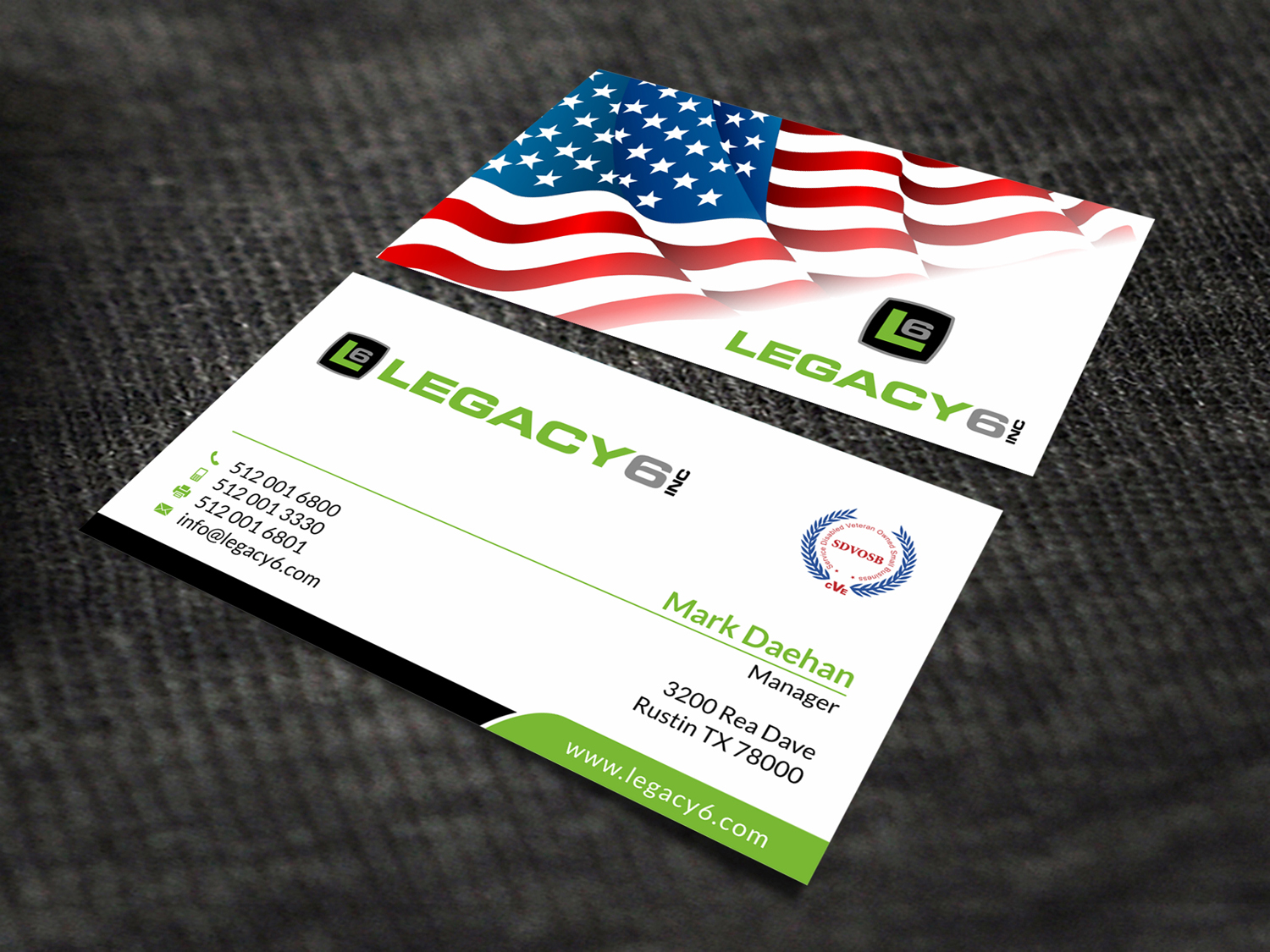 Business Card Design by SKYdesign for Legacy 6 Inc | Design #14481944