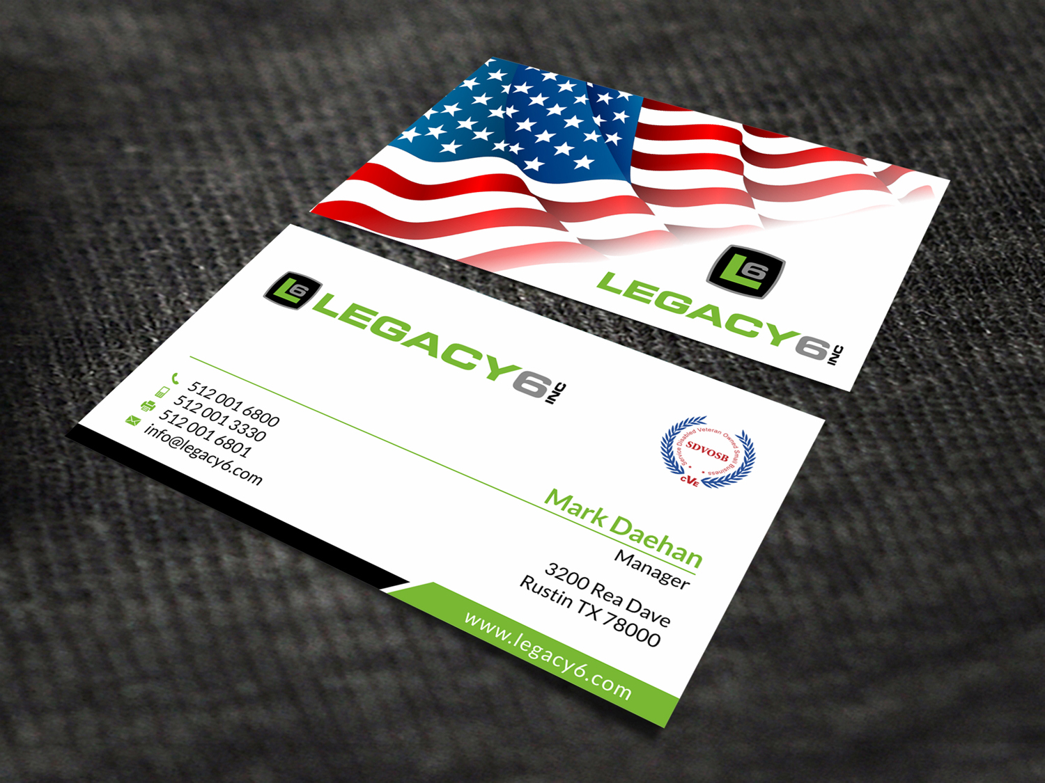 Business Card Design by SKYdesign for Legacy 6 Inc | Design #14481945