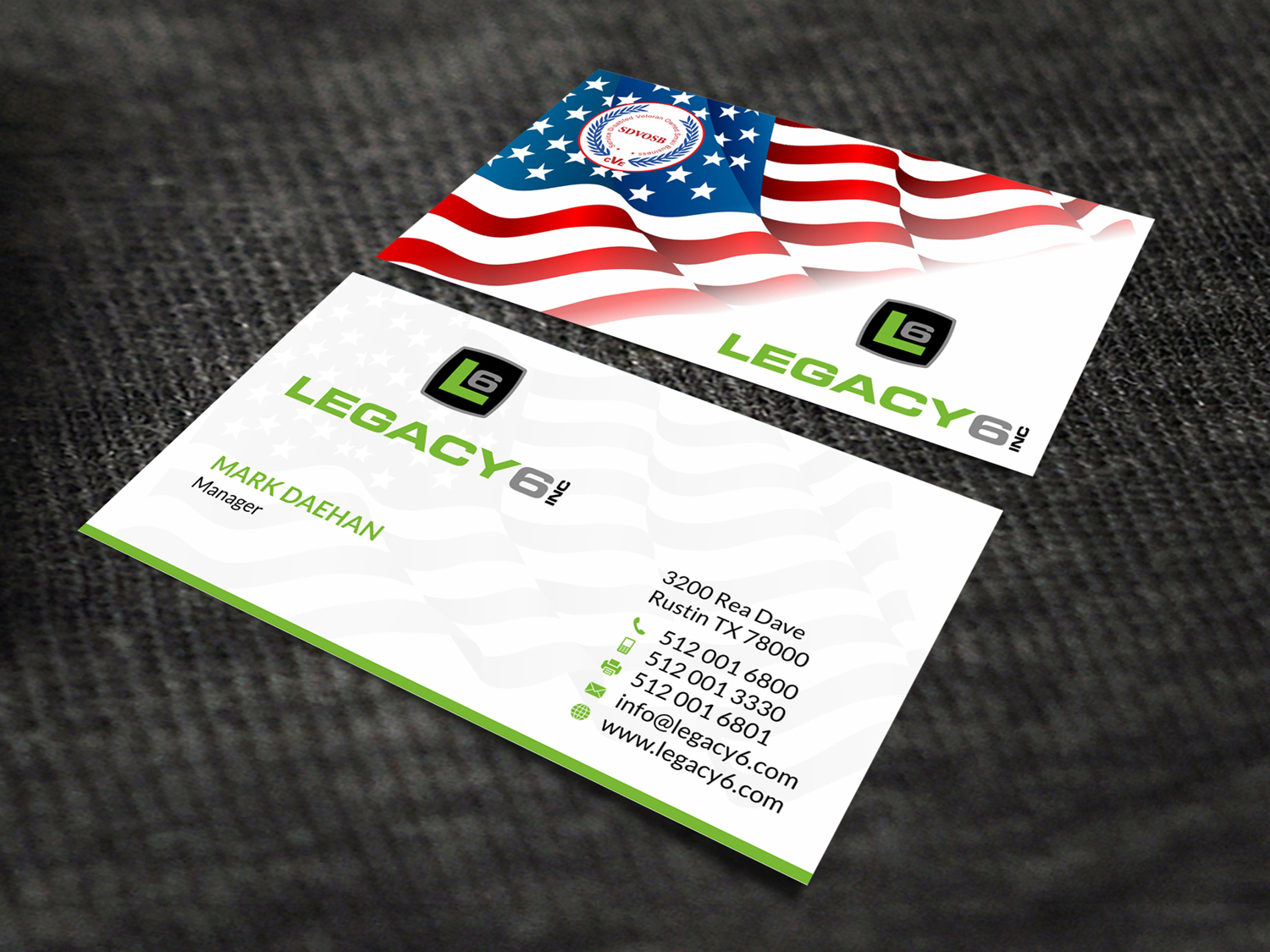 Business Card Design by SKYdesign for Legacy 6 Inc | Design #14481951