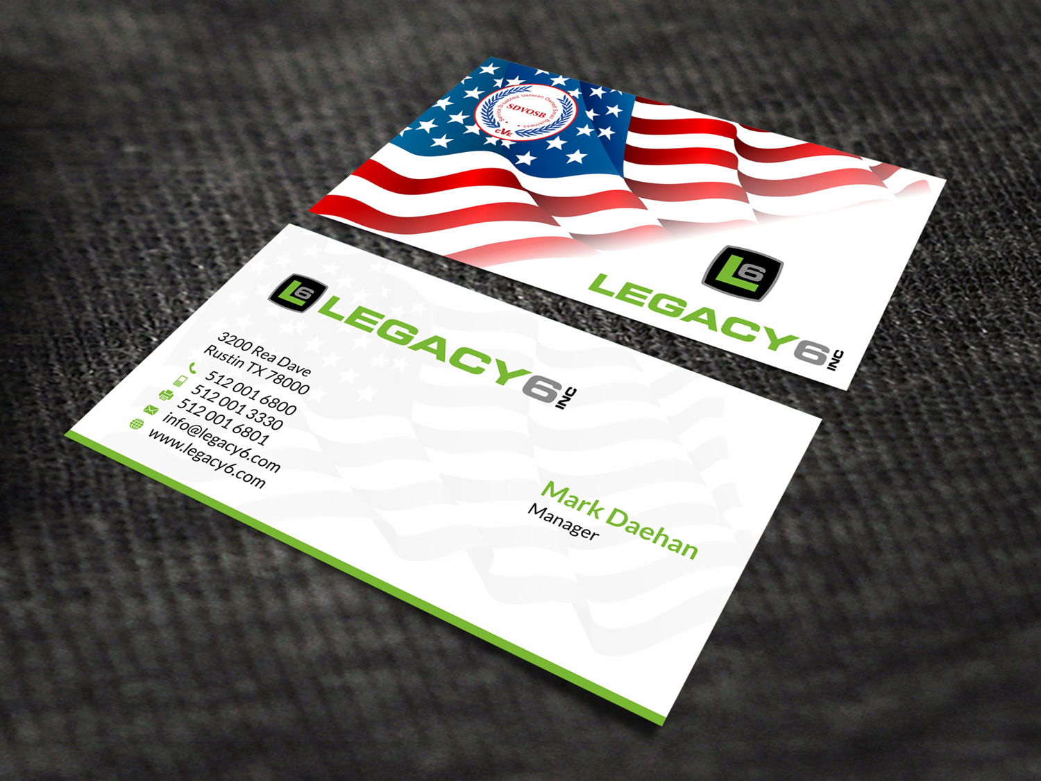 Business Card Design by SKYdesign for Legacy 6 Inc | Design #14481952