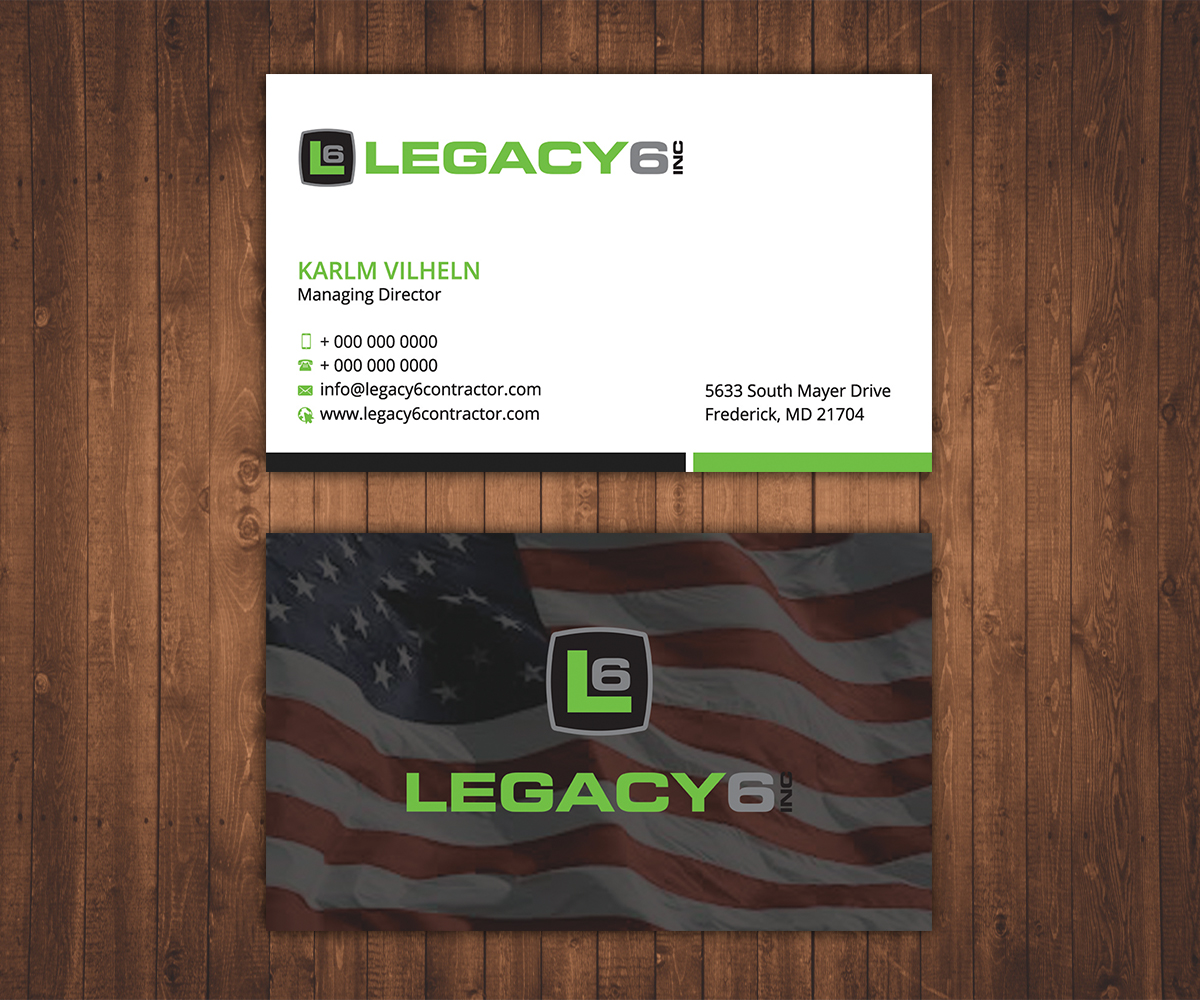 Diseño de Tarjeta de Presentación por Stylez Designz para Legacy 6 Inc | Diseño #14582047
