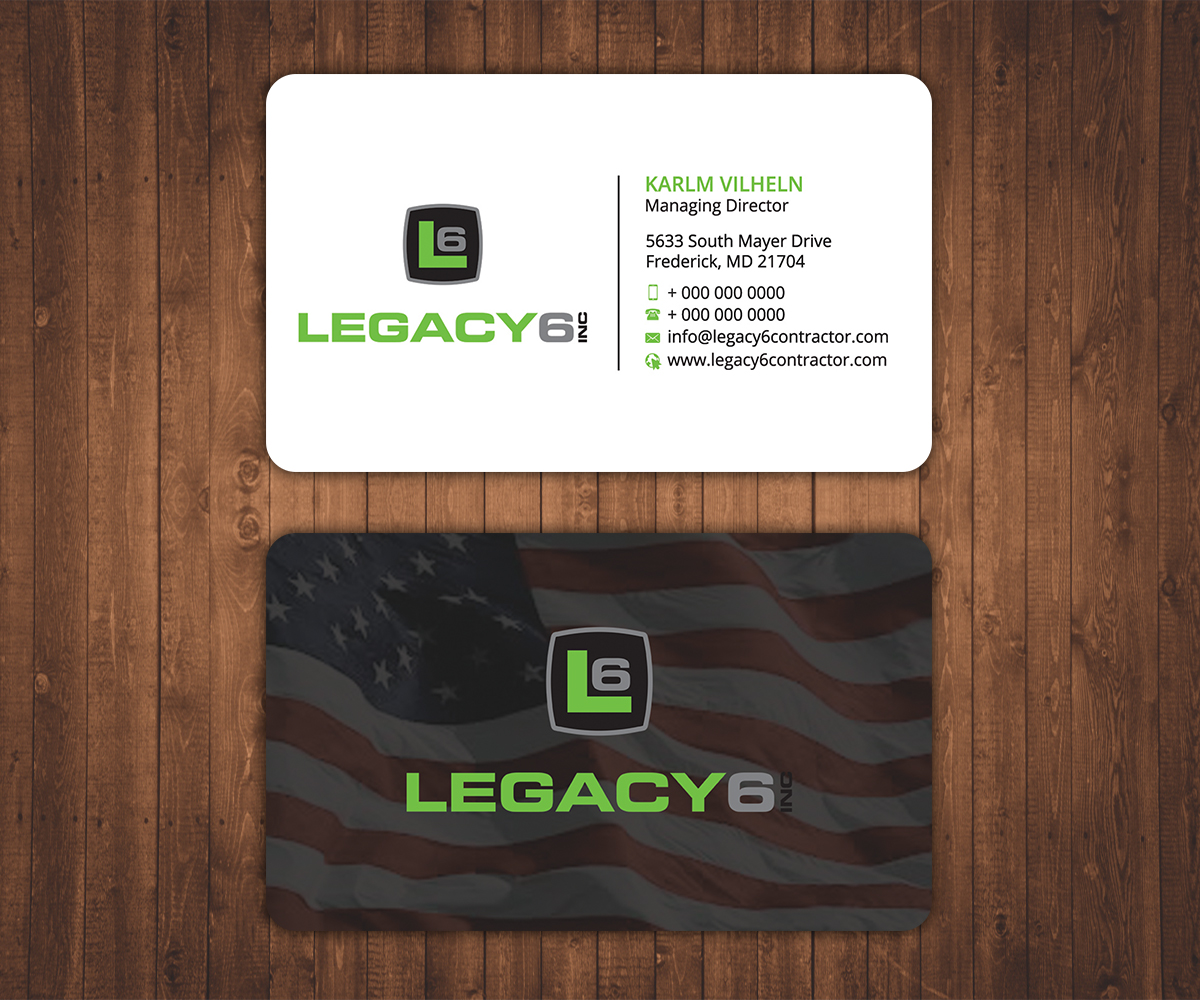 Business Card Design by Stylez Designz for Legacy 6 Inc | Design #14583065