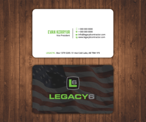 Diseño de Tarjeta de Presentación por Stylez Designz para Legacy 6 Inc | Diseño: #14583066