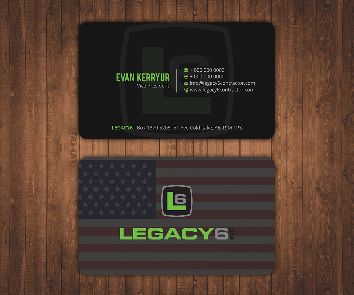Visitenkarten-Design von Stylez Designz für Legacy 6 Inc | Design #14701834