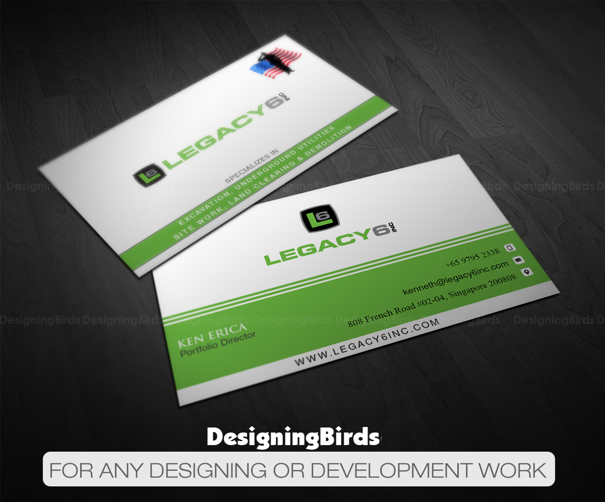 Business Card Design by Designing Birds for Legacy 6 Inc | Design #14464176