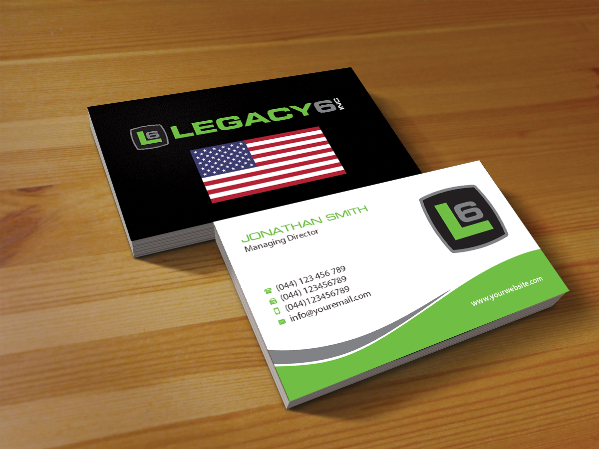 Business Card Design by Creations Box 2015 for Legacy 6 Inc | Design #14463194
