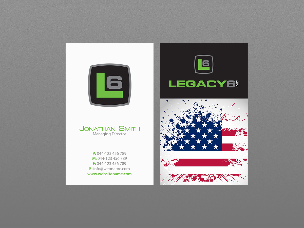 Business Card Design by Creations Box 2015 for Legacy 6 Inc | Design #14463197