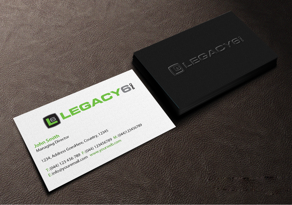 Business Card Design by Creations Box 2015 for Legacy 6 Inc | Design #14468311