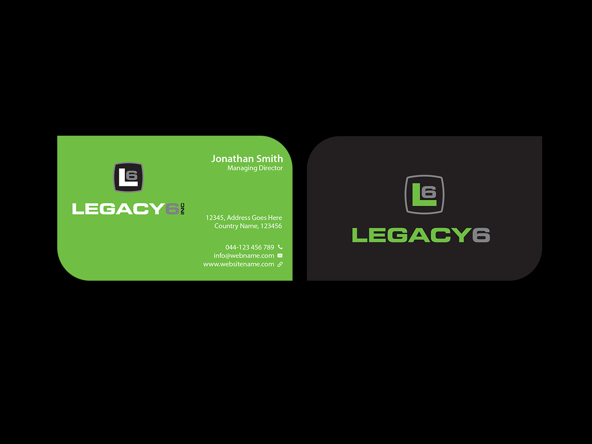 Business Card Design by Creations Box 2015 for Legacy 6 Inc | Design #14468313