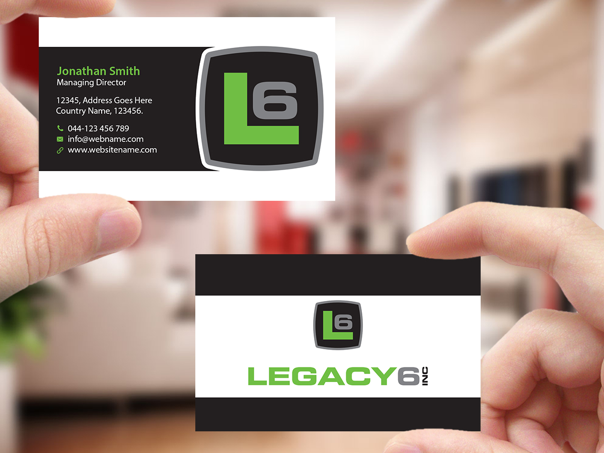Business Card Design by Creations Box 2015 for Legacy 6 Inc | Design #14468321