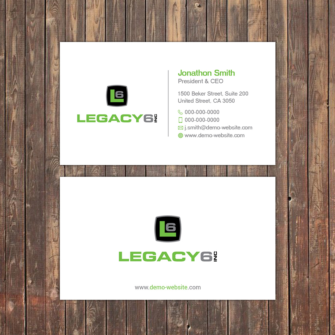 Design de Carte de Visite par Sky007 pour Legacy 6 Inc | Design #14457836
