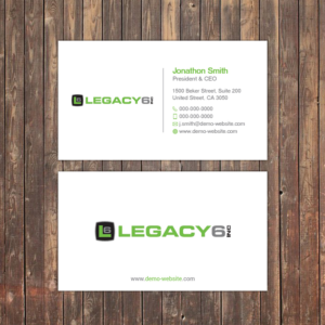 Business Card Design by Sky007 for Legacy 6 Inc | Design: #14457951