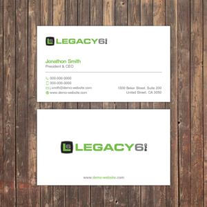 Business Card Design by Sky007 for Legacy 6 Inc | Design: #14458086