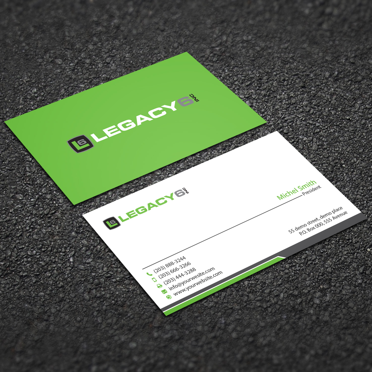 Business Card Design by Right_D for Legacy 6 Inc | Design #14459826