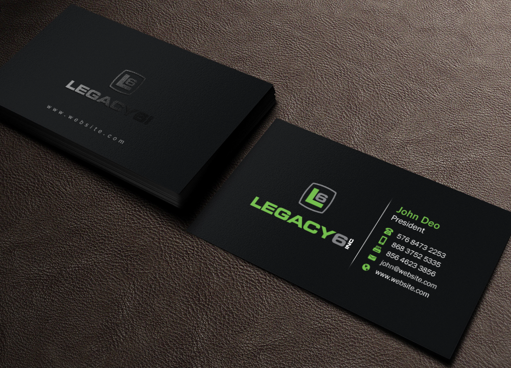 Visitenkarten-Design von Brand aid für Legacy 6 Inc | Design #14474825