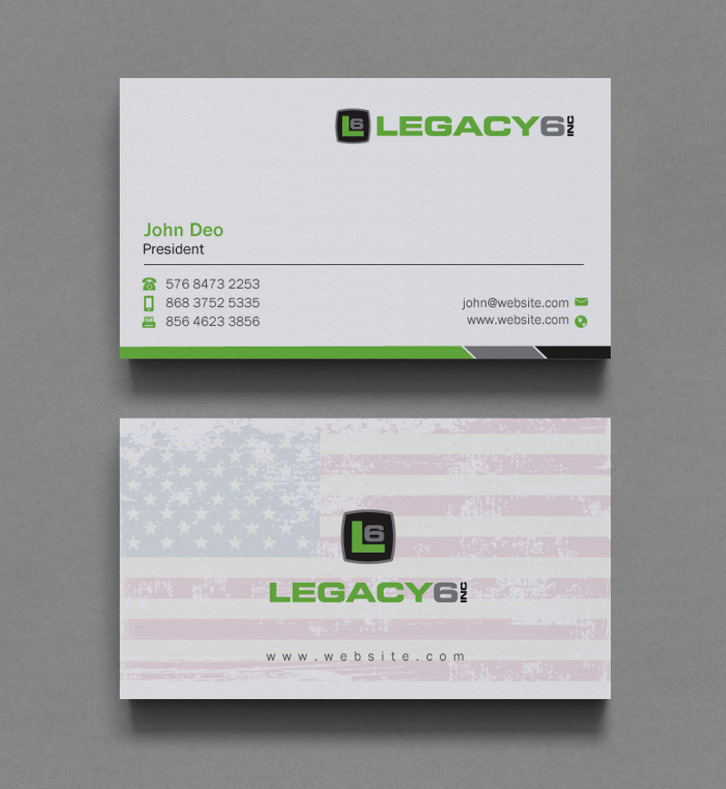 Business Card Design by Brand aid for Legacy 6 Inc | Design #14475687