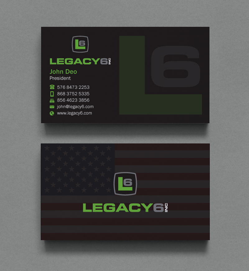 Business Card Design by Brand aid for Legacy 6 Inc | Design #14712378
