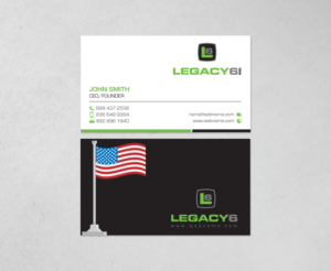 Business Card Design by chandrayaan.creative for Legacy 6 Inc | Design: #14578576