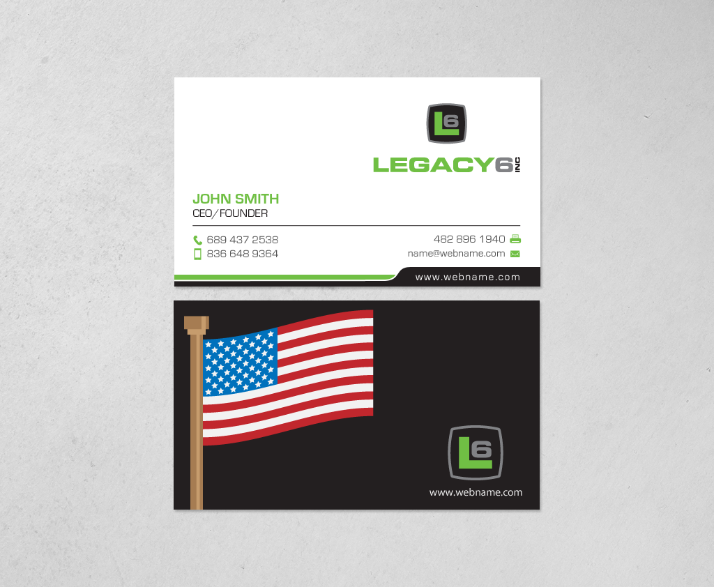 Business Card Design by chandrayaan.creative for Legacy 6 Inc | Design #14578592