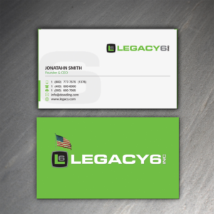 Business Card Design by Armaan Islam for Legacy 6 Inc | Design: #14466571