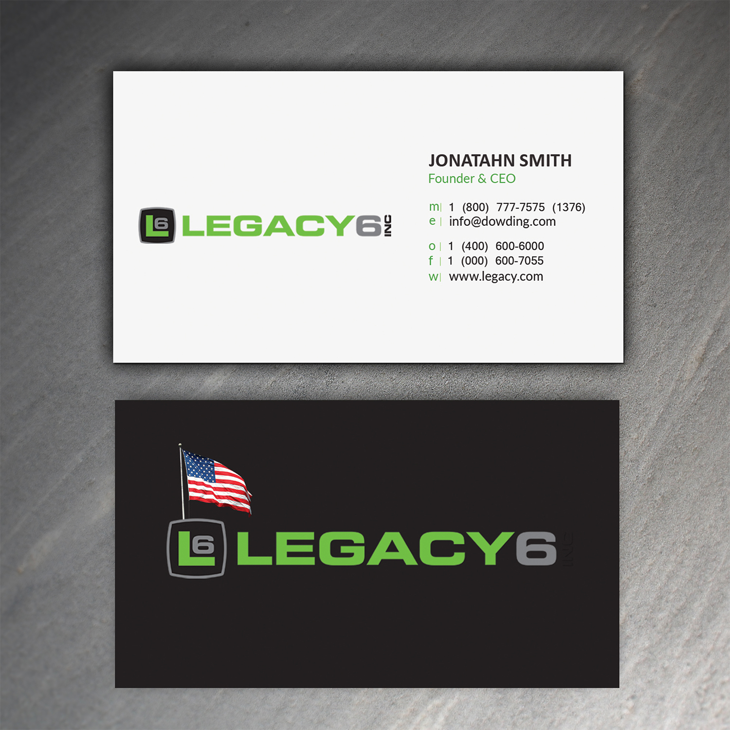 Business Card Design by Armaan Islam for Legacy 6 Inc | Design #14467098