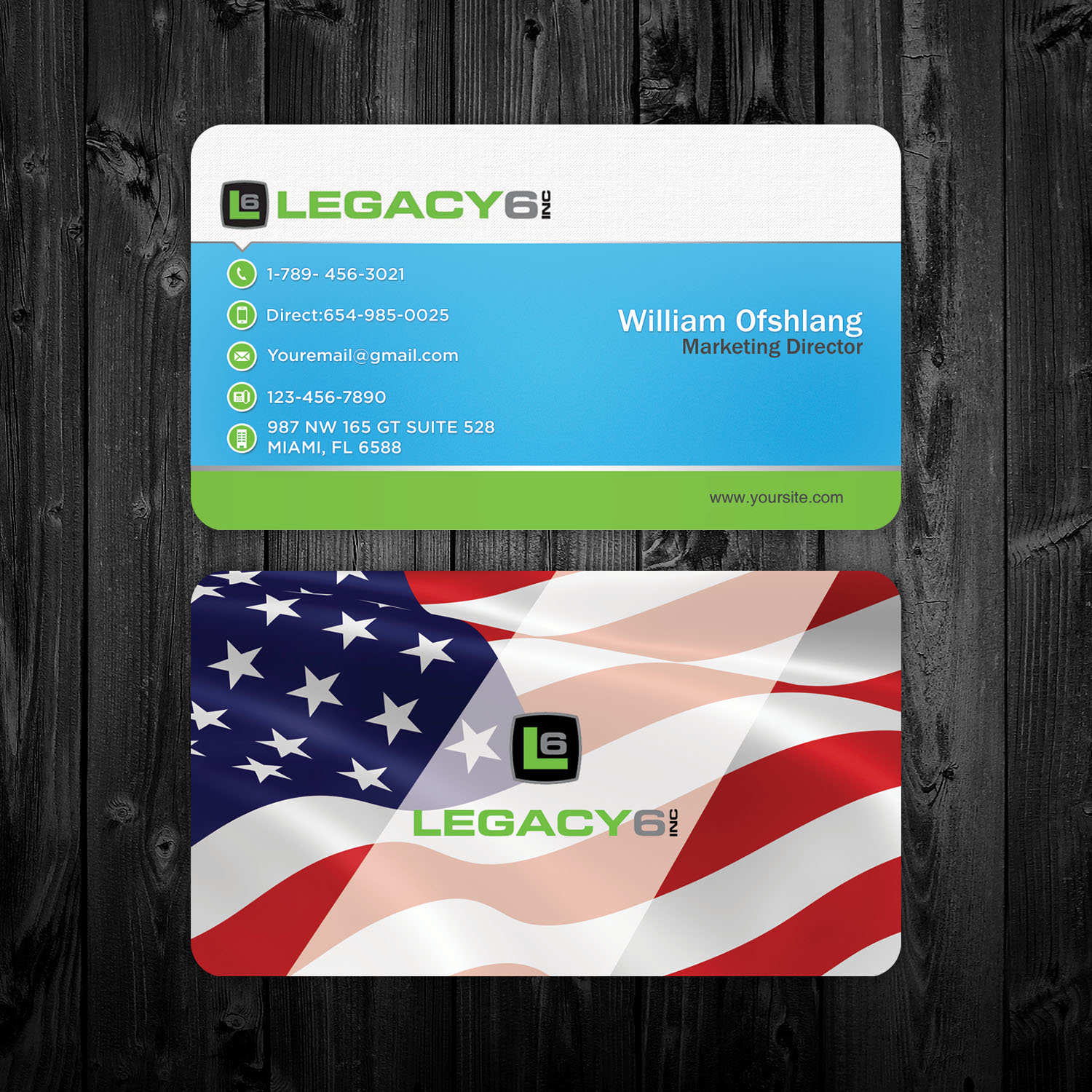 Visitenkarten-Design von Versatile.Designer für Legacy 6 Inc | Design #14461008