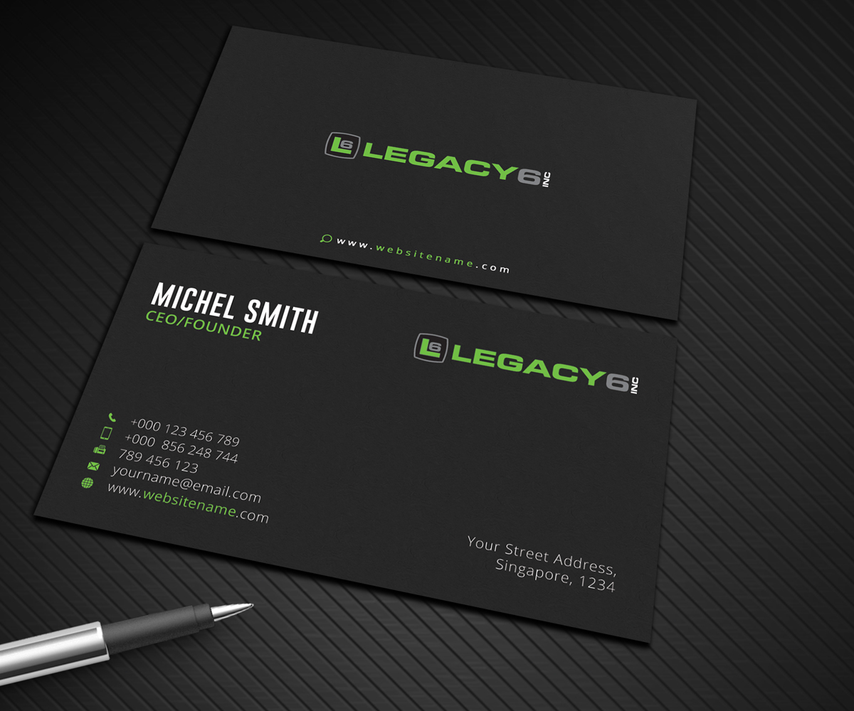 Visitenkarten-Design von Graphic Flame für Legacy 6 Inc | Design #14475533