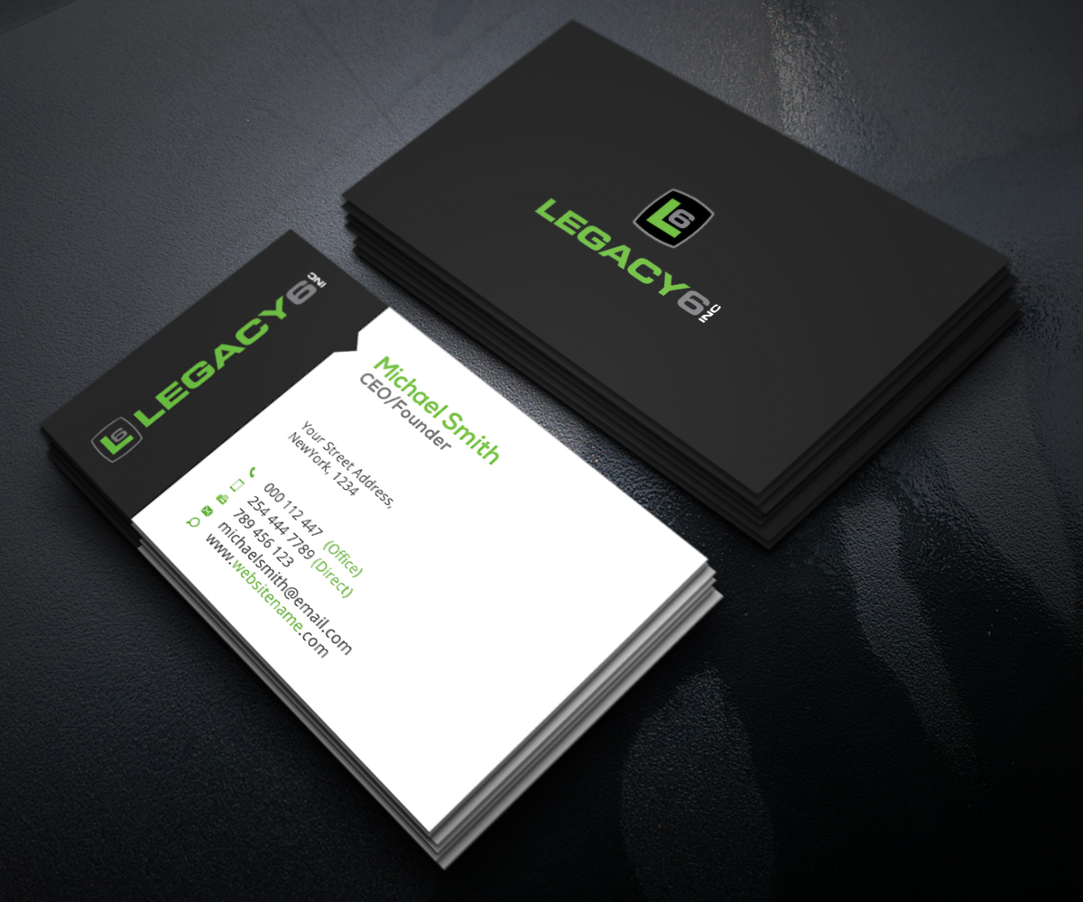 Visitenkarten-Design von Graphic Flame für Legacy 6 Inc | Design #14475573