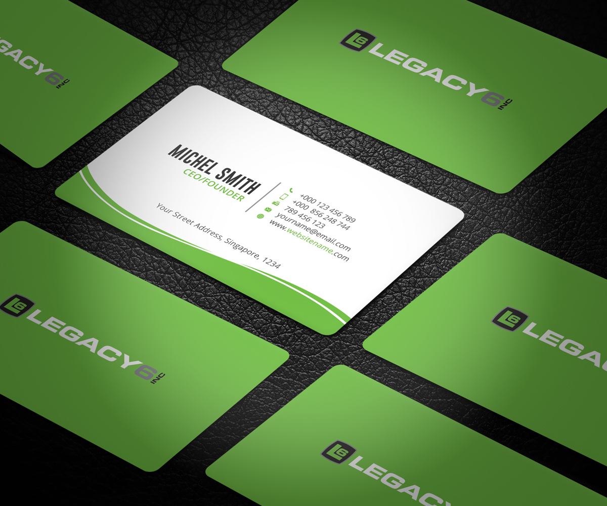 Business Card Design by Graphic Flame for Legacy 6 Inc | Design #14475599