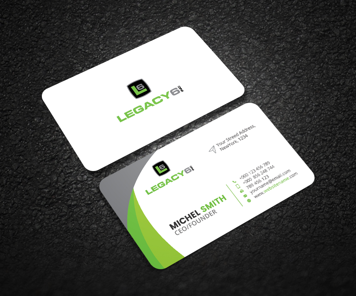 Business Card Design by Graphic Flame for Legacy 6 Inc | Design #14475614