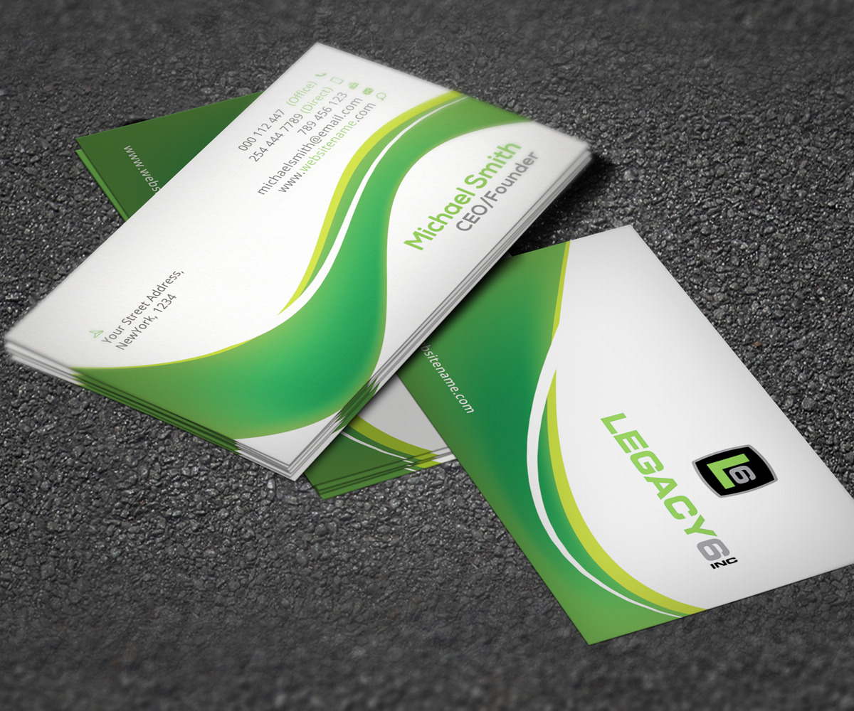 Business Card Design by Graphic Flame for Legacy 6 Inc | Design #14475615
