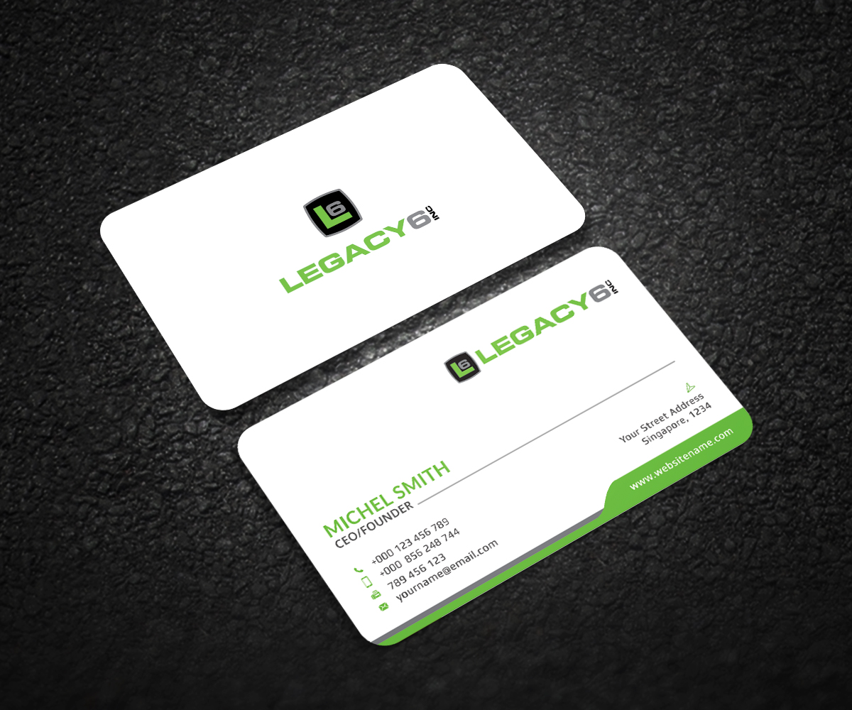 Business Card Design by Graphic Flame for Legacy 6 Inc | Design #14475616