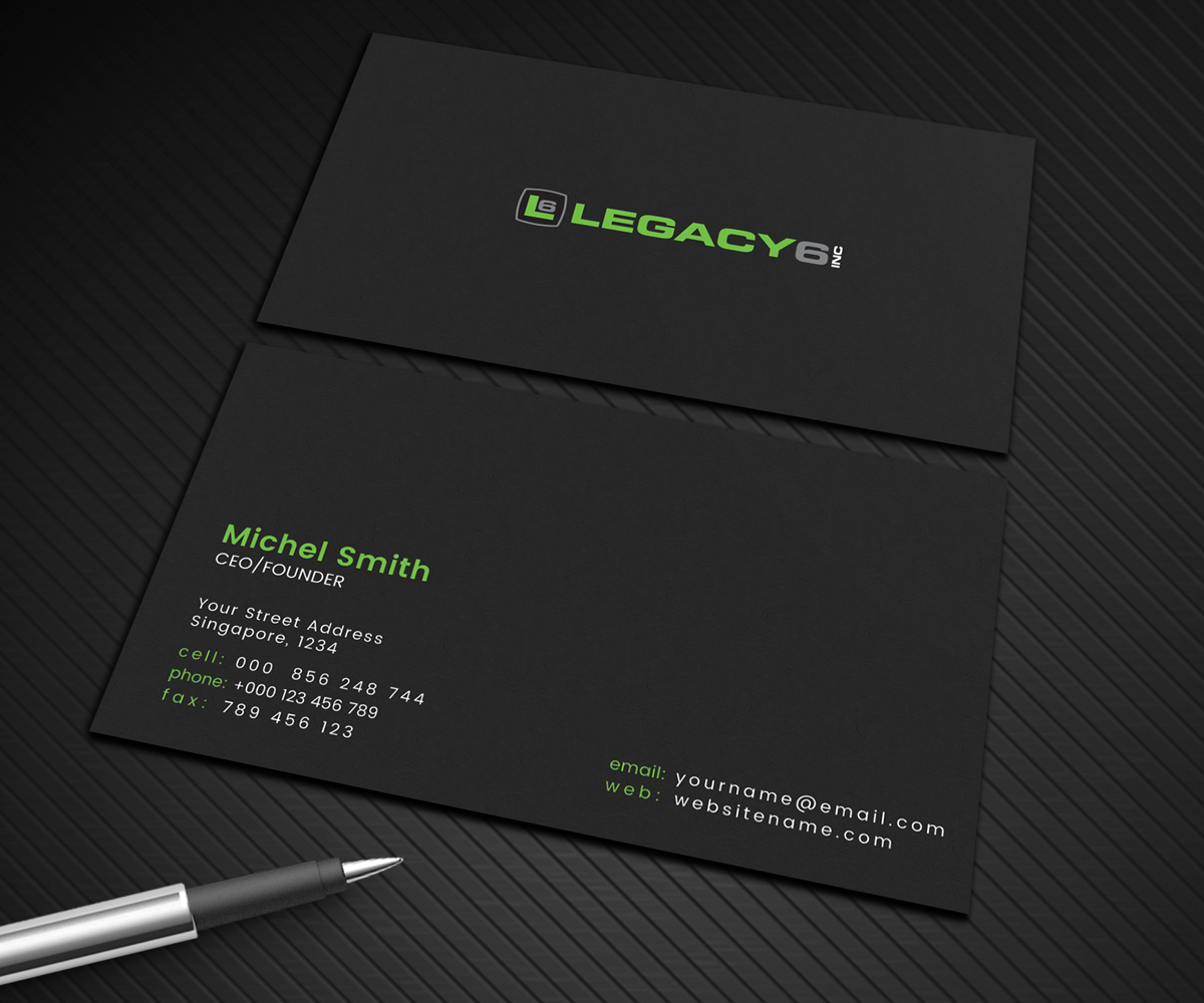 Visitenkarten-Design von Graphic Flame für Legacy 6 Inc | Design #14475625