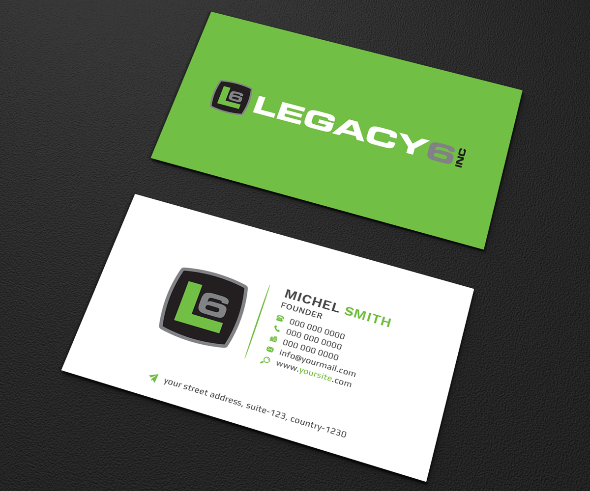 Visitenkarten-Design von Graphic Flame für Legacy 6 Inc | Design #14476051