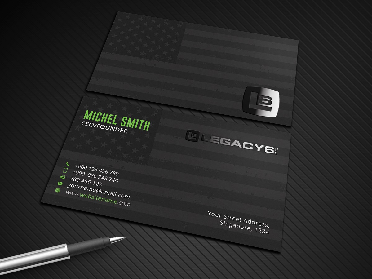 Business Card Design by Graphic Flame for Legacy 6 Inc | Design #14705457