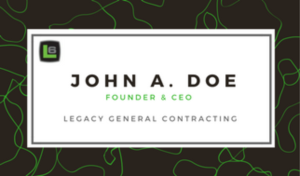 Business Card Design by GraphicsbyKarmen for Legacy 6 Inc | Design: #14462872