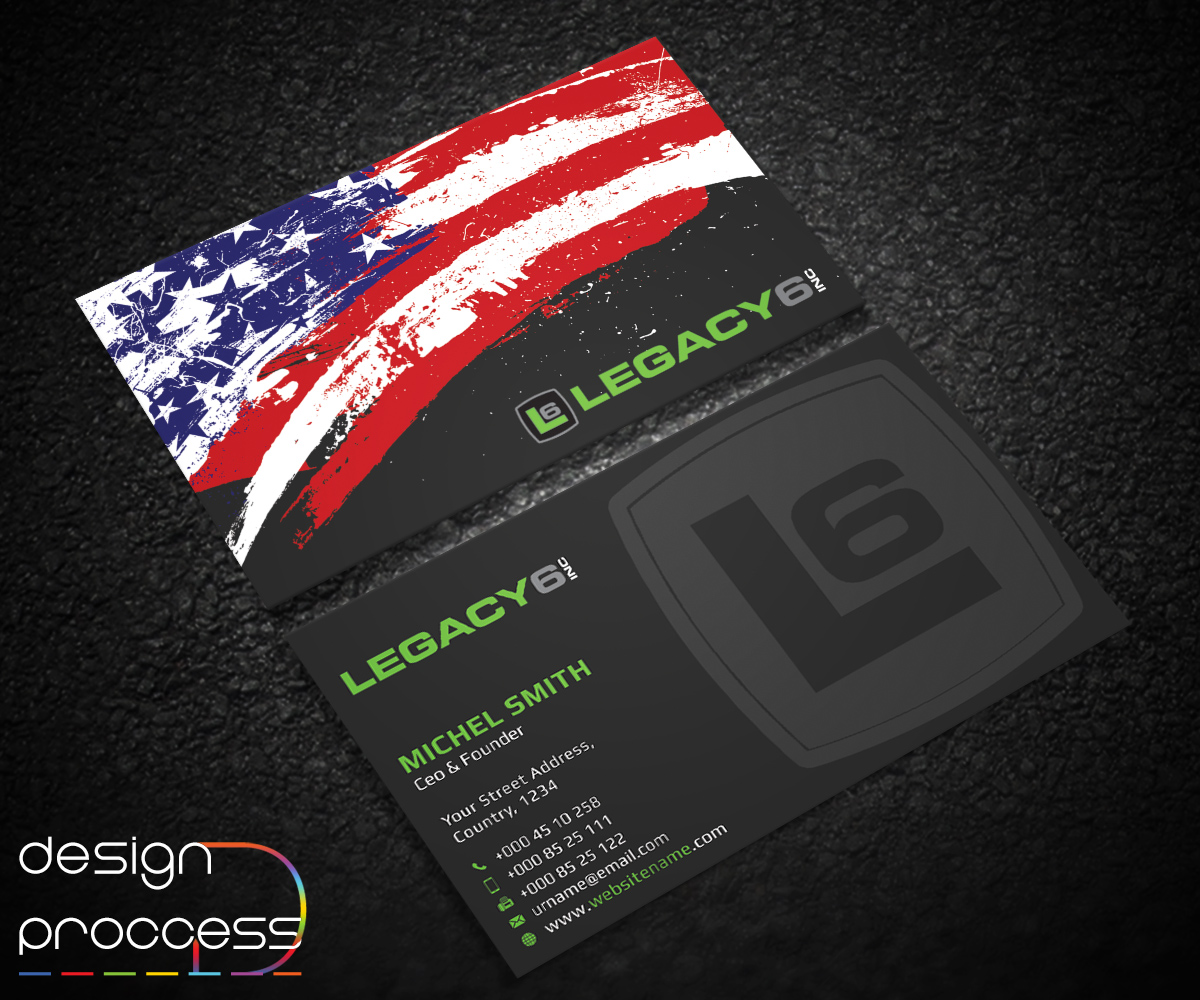 Business Card Design by Guruje for Legacy 6 Inc | Design #14700655